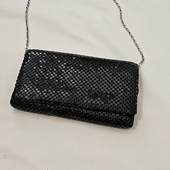 JESSICA MCCLINTOCK BLACK METAL MESH EVENING BAG - Picture 1 of 6